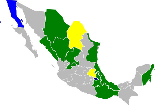 States in which elections were held

.mw-parser-output .legend{page-break-inside:avoid;break-inside:avoid-column}.mw-parser-output .legend-color{display:inline-block;min-width:1.25em;height:1.25em;line-height:1.25;margin:1px 0;text-align:center;border:1px solid black;background-color:transparent;color:black}.mw-parser-output .legend-text{}
3 seats filled
2 seats filled
1 seat filled Mex-elec-13.png