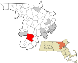 Umístění v Middlesex County v Massachusetts