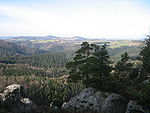 Veduta di Mittelndorf dalle rocce "Affernsteine"