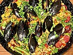 Mixed paella with mussels, home cooking in Brisbane.jpg
