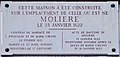 No 96 : plaque marquant l'emplacement de la maison natale de Molière.