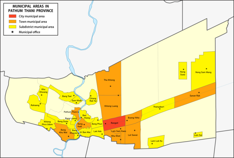 File:Municipal Areas in Pathum Thani Province EN.png