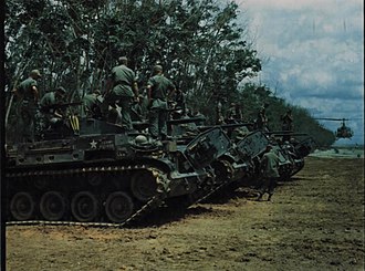 Members of Battery "A", 5th Battalion, 2nd Artillery, check their M42 Dusters at Camp Radcliff, 1967 NARA photo 111-CCV-520-CC66476.jpg