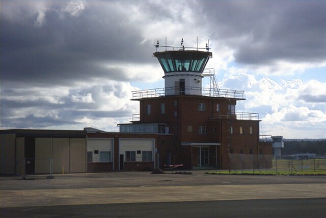 The control tower at NAS Nowra photographed in early 2003, shortly before it was demolished and replaced by another tower, just visible in the backgro