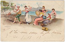 Kartpostal, Napoli, Tarentella (1903).
