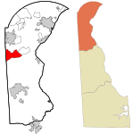 New Castle County Delaware incorporated and unincorporated areas Glasgow highlighted.svg
