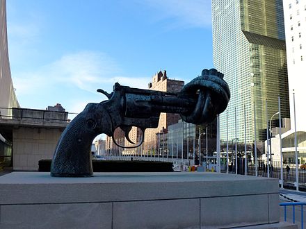Non-Violence sculpture in front of UN headquarters