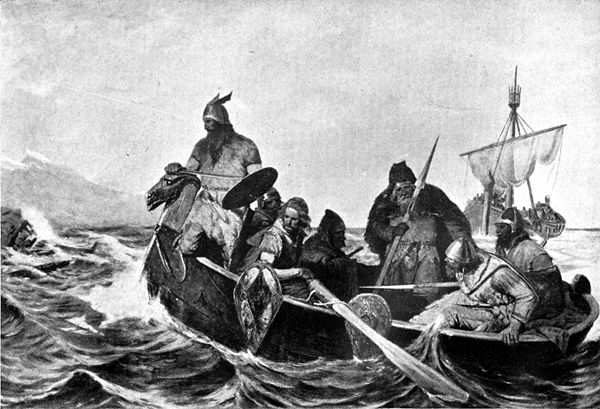 Norsemen landing in Iceland – a 19th-century depiction by Oscar Wergeland