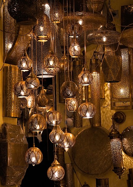 File:Oriental hanging lanterns. Souk Haddadine, Marrakech Medina, Morocco.jpg
