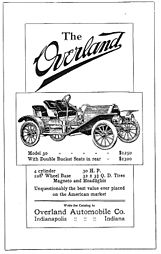 1909 Overland Automobile Advertisement