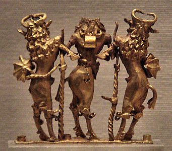 Figurina sumeriana a unui om ce stapaneste taurii