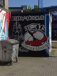 Mural on the wall near PSV's Philips Stadion PSV Hooligans.jpg