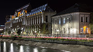 Palace of Justice, Bucharest - outdoor night photo.JPG