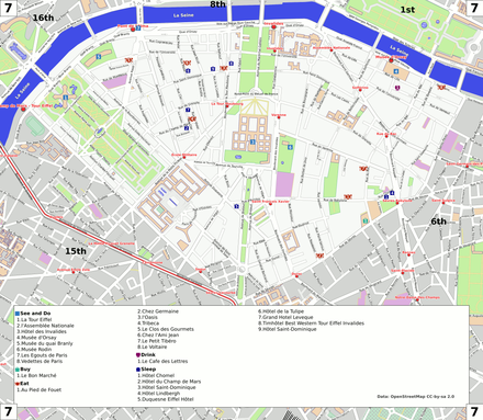 Map of the 7th Arrondissement