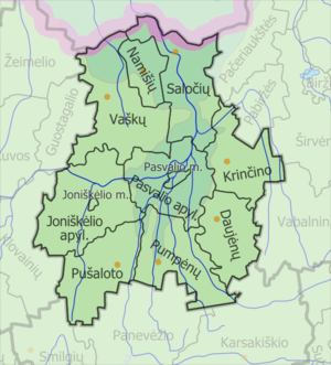 Пасвальский район на карте