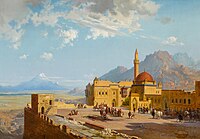 Дворец Исхак-паши. На заднем плане — гора Арарат.