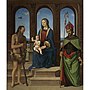 Thumbnail for File:Piero di Cosimo - THE MADONNA AND CHILD ENTHRONED WITH SAINTS ONOPHRIUS AND AUGUSTINE, Bacci 8.jpg