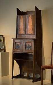 Cabinet by Joseph Maria Olbrich, of maple, fruitwood, ebony and brass (c. 1900) (Los Angeles County Museum of Art)