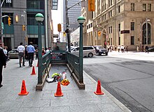 Requisite für die Dreharbeiten in Toronto zur Imitation der New Yorker Metro