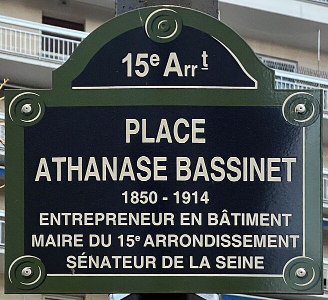 File:Plaque Place Athanase Bassinet - Paris XV (FR75) - 2024-03-06 - 1.jpg