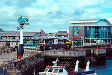 Die kleine Hafenschleuse am Barbican, direkt am Sea Aquarium