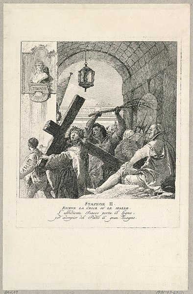 File:Print, Via Crucis - Station II, He takes the Cross on His Shoulders, ca. 1749 (CH 18328437).jpg