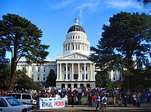 A post Prop 8 demonstration at the State Capitol Prop 8 Protest Nov 9 2008 1.jpg