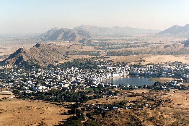 Pushkar, Ajmer district, Rajasthan aerial view