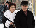 Mintimer Sjajmiev, president i den russiske republikken Tatarstan 1991-2010, og kona Sakina Sjajmiev i pelskåpe med krage og mansjetter i hermelinpels 2009.