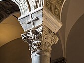 Byzantine Corinthian capital in Basilica of Sant'Apollinare Nuovo (Ravenna, Italy)