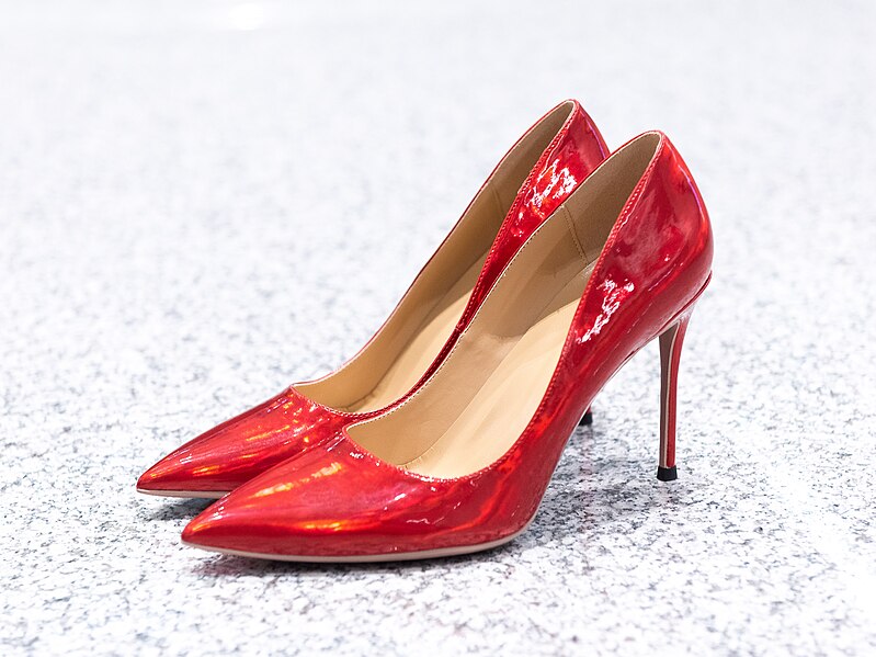 File:Red point-toe high-heeled shoes on ground (20220104173306).jpg
