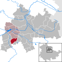 Läget för kommunen Riethnordhausen i Landkreis Sömmerda