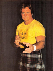 "Rowdy" Roddy Piper, who challenged Hulk Hogan at WrestleMania I and The Wrestling Classic Roddy Piper 1983.png