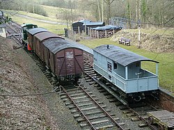 View of Rowden Mill station in 2010, showing British Rail Class 03 shunter No.D2371, GWR Toad brake van and various wagons Rowden Mill station, Herefordshire. - geograph.org.uk - 1752492.jpg