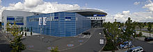 Blick auf die SAP Arena aus südlicher Richtung