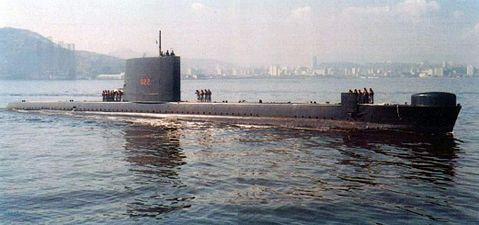 Submarino Riachuelo (S22), clase Oberon, en 1985.