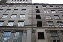 Facade details of 623 Fifth (left) and original store (right) along 50th Street Saks Fifth Avenue flagship Mar 2021 55.jpg