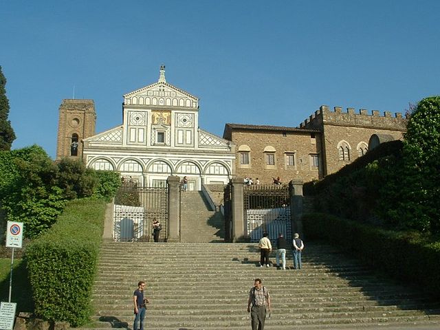Facade of the basilica San Miniato al Monte in Florence, one of the important settings of the film.