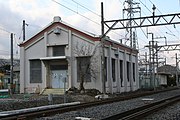 北大社変電所（手前は駅舎跡地）