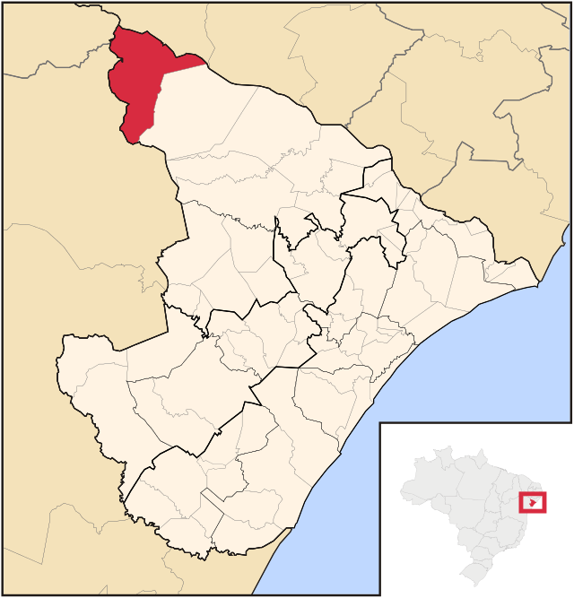 Localização de Canindé de São Francisco em Sergipe