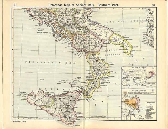 Northern and southern section of Italia under Augustus and successors