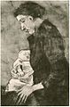 Sien Bebeği Emziriyor, Yarı figür, çizim, 1882, Özel koleksiyon, (F1065)