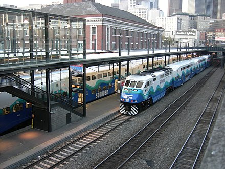 Sounder commuter rail operates in the Seattle metropolitan area.