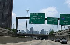 North Central Expressway southbound towards downtown Dallas Southbound I-45 at Dallas North Central Expressway.jpg