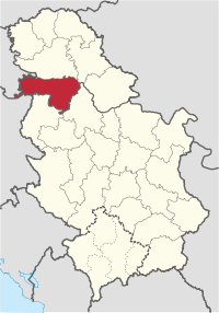 Location of Srem District in Serbia