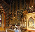 The sacristry with the organ pipes behind.