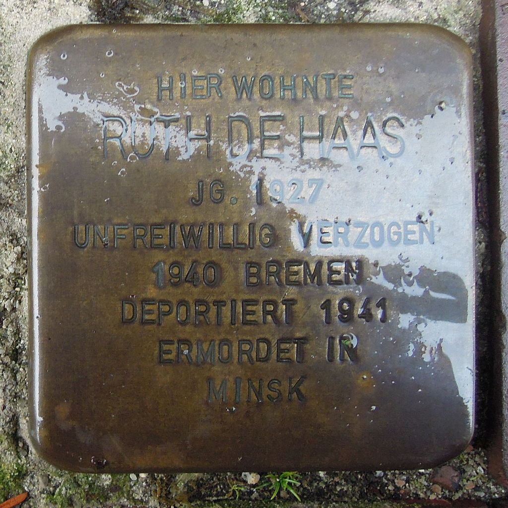 Stolperstein für Ruth de Haas