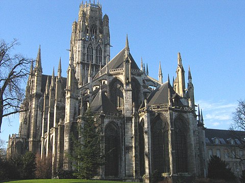 East end of the abbey church of Saint-Ouen, showing the chevet, Rouen, Seine-Maritime, France