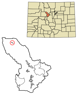 Location of the Heeney CDP in Summit County, Colorado.