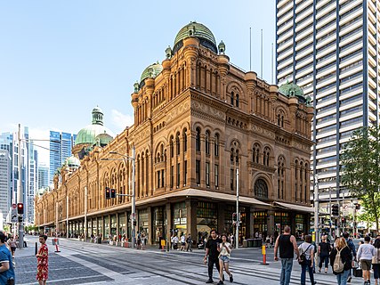 Queen Victoria Building as seen from George Street in Sydney, New South Wales, Australia